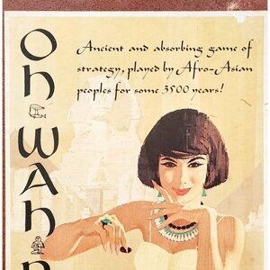 1962 Oh Wah Ree Mancala Style Pit and Stones Game 3M Vintage Complete GstRm